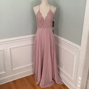Lulus Dresses Lulus Madalyn Dusty Lavender Lace Maxi Dress M New Poshmark